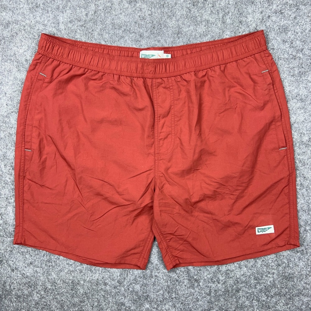 Wellen Swim Trunks Mens XL Orange Performance Lined  Shorts Pockets‎ Drawstring